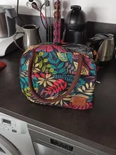 Aosbos-fiambrera térmica portátil con lienzo impreso para hombre, mujer y niño, bolsas para comida, Picnic, a la moda