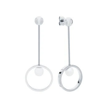 

Silver earrings with pearls cultured sunlight sample 925
