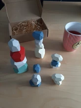 5-36 Uds niños de color de madera de piedra Jenga bloques de construcción juguetes educativos apilamiento creativa juegos Arco Iris juguetes de madera