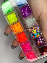 Manicure-Nail-Decoration Sequins-Polish Nail-Art Glitter-Flakes Fruits Fluorescence Heart