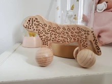 1pc orgánico de madera de haya de coche para bebés libre de BPA Montessori de Madera Juguetes del traqueteo del juego mental juguetes Artesanías hechas a mano regalo niño bloque
