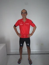 2021 Nuevo rojo STRAVA profesional bicicleta equipo Maillot de manga corta Ciclismo Jersey Ciclismo hombres de verano transpirable Conjuntos de ropa de Ciclismo