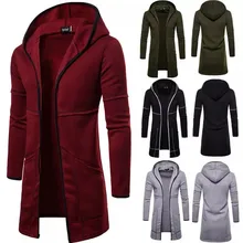 Cárdigan cálido para hombre, chaqueta de abrigo largo informal, prendas de vestir, Otoño e Invierno