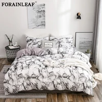 Modern Marble Print Bedding Set Sanding Pillowcase Duvet Cover Single Double Queen King 220x240 Size Quilt Covers (No Bed Sheet)