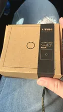 LIVOLO 2 lámparas Toque pared Interruptor de luz, templado panel de vidrio, rojo azul iluminar desde el fondo,dedo el sensor