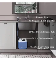 เครื่องจ่ายสบู่เหลว Samodra พร้อมหลอดต่ออุปกรณ์ครัวในตัว Chrome เครื่องจ่ายผงซักฟอกสบู่มือสําหรับห้องครัว 4