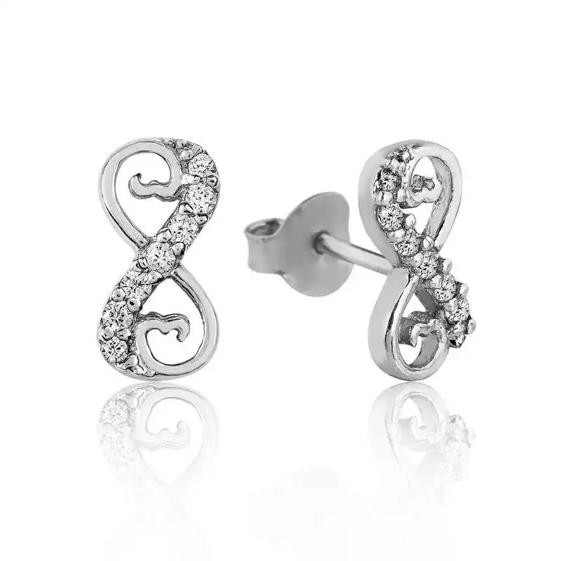 

Sterling silver Heart Infinity Studded Earrings