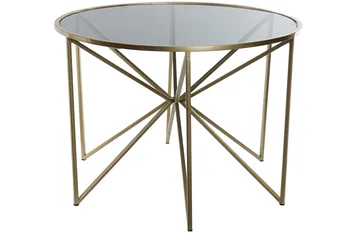 

Golden metal Auxiliary table/black crystal 61X43