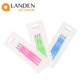 

3 piece stainless steel cuticle nail pusher fork nail art tool MANICURE LANDEN NETSHOP