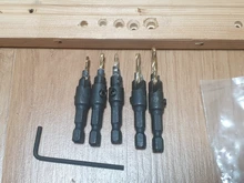 Drill-Bit-Set Countersink-Drill Pilot-Holes Woodworking A-Wrench Screw-Sizes with 5pcs