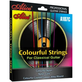 

A107c string kit for classical guitar, multi color nylon, copper, Alice