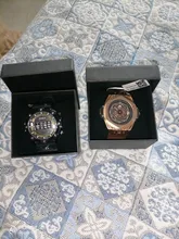 RUIMAS-Reloj de pulsera deportivo para hombre, de cuarzo, con correa de cuero, militar, resistente al agua, 533G