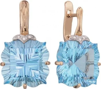 

Aloris earrings with cubic zirconia and Topaz in red gold
