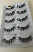 YOKPN-pestañas postizas cortas entrecruzadas 3D, pelo de visón negro suave Natural, útiles de maquillaje, 5 pares