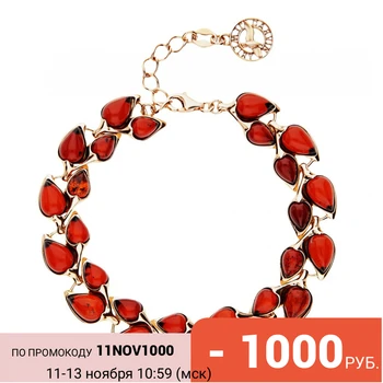 

Silver Bracelet with amber sunlight sample 925