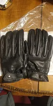 OZERO-Guantes de cuero Para Motocross Para hombre, Guantes de color negro con pantalla táctil, Para carreras y Motocross