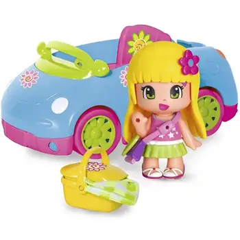 Pinypon, coche figura, Pin y Pon juguete, picnic, con muñeca y accesorios, muñecas para niñas, juguetes para niñas, pinipon
