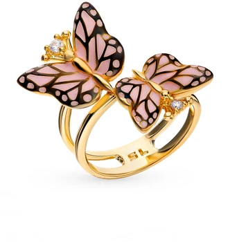

Silver ring with cubic zirconia and sunlight enamel sample 925