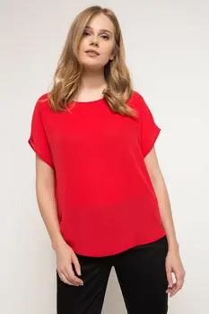 

DeFacto Summer Woman Short Sleeve Chiffon Shirts Ladies Casual O-neck Solid Loose Tops Female Comfort Blousers - G6035AZ18SM