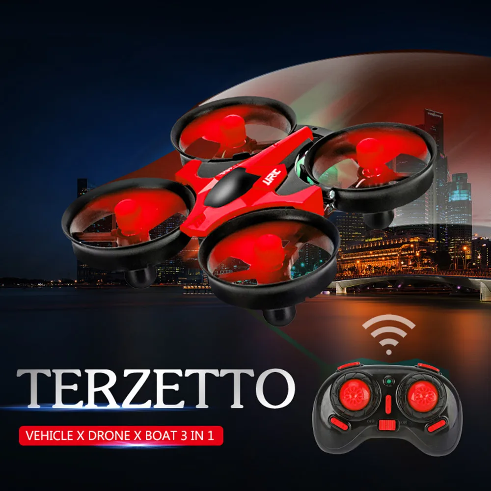 2.4G 4 CH RC Mini Quadcopter Altitude Hold Headless Mode 3 in 1 Sea Land Air Flight 4 Axis Drone Boat RC Helicopter Aircrafts