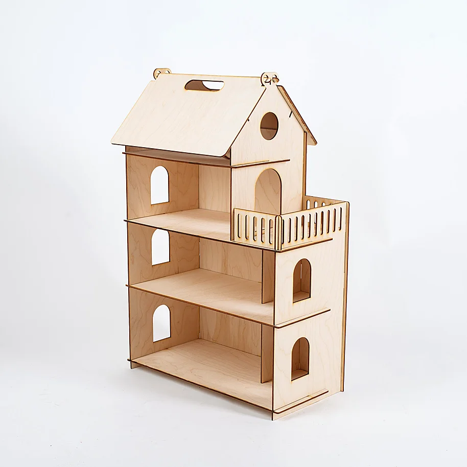 Economici Casa di bambola Mobili In Miniatura Fai Da Te 3D di Legno Miniaturas Casa Delle Bambole Giocattoli per I Bambini Regali di Compleanno Casa Gattino Diario 000 674