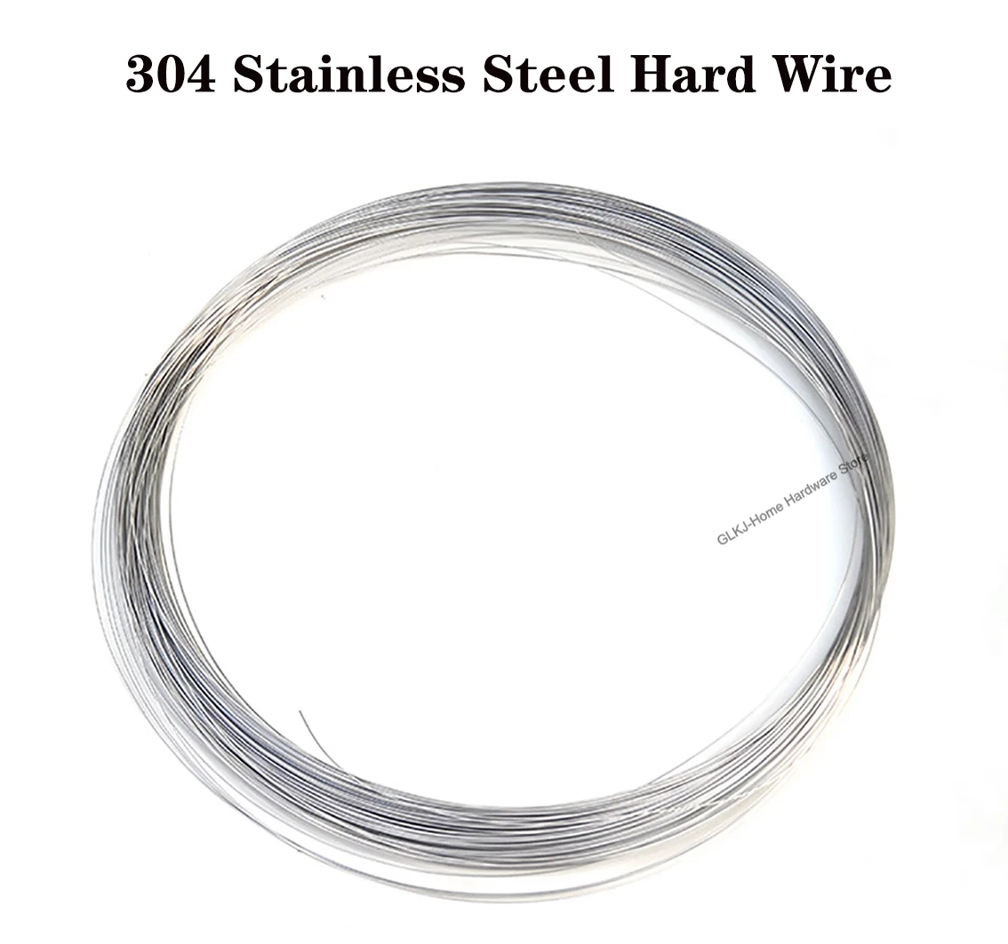 10Meter 0.1/0.2/0.3/0.4/0.5/0.6/0.8/1mm Hard Wire 304 Stainless Steel Steel Wire Cord Line Rustproof Handmade DIY stainless steel wire