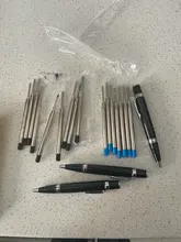 Mini Bolígrafo De metal de lujo con 2 recambios, bolígrafo portátil de 0,7mm con tinta azul y negra