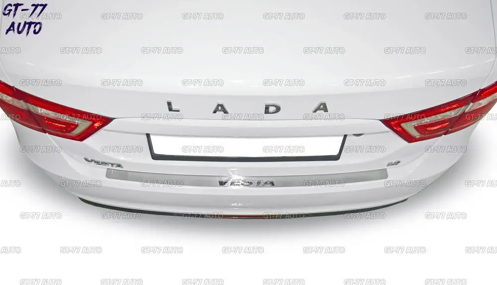 Защитная накладка на задний бампер для Lada Vesta Sedan-защитный молдинг с лазерной гравировкой внешний материал нержавеющая сталь Стайлинг тюнинг-накладка