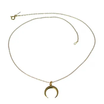 

Choker 925 Sterling silver m plated 40cm inverted moon Golden [AC0536]
