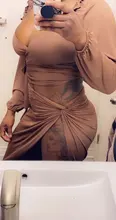 Crop-Top Long-Lantern-Sleeve Long-Skirts Two-Piece-Set Colysmo Split Sexy Women Party