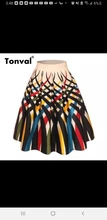 Midi Skirt Floral-Print Tonval Retro Vintage High-Waist Womens Plus-Size 4XL Summer Pleated