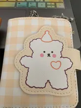 Monedero con estampado de dibujos animados para mujer, cartera pequeña de cuero con cremallera, estilo coreano, monedero plegable, regalo para chicas Kawaii