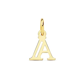 

18k gold pendant letter TO uppercase 11mm. Double strip openwork smooth