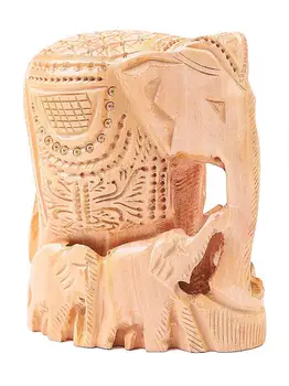

Figurine "family of elephants carved" 5"