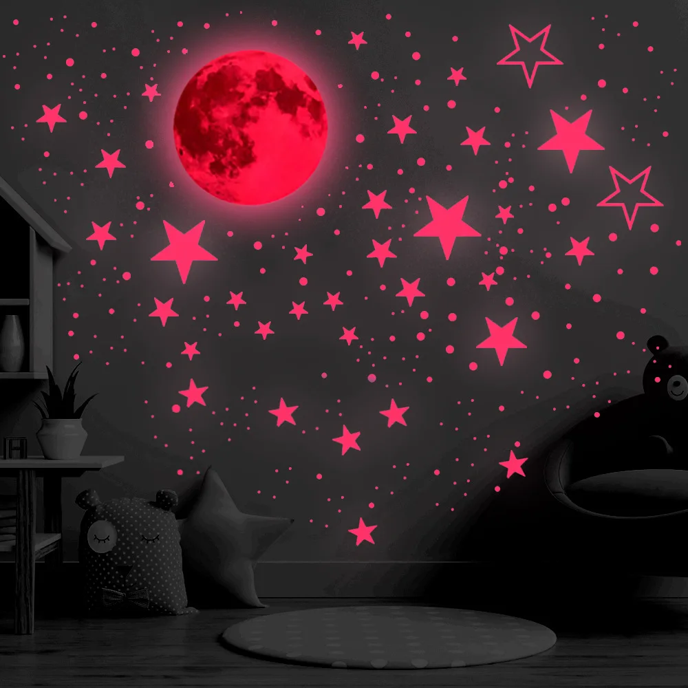 1Set Nine Planets Stars Wall Stickers Luminous Stickers for Kids Bedroom Living Room Glow In The Dark DIY Party Home Decor