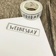 15mm * 7m Serie de viajes Washi Tape de papel de 15mm red Número de semana Memo papelería decorativa cinta adhesiva de la semana de La etiqueta engomada