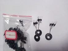 Tapón ovalado de goma negra, S, M, L, flotador corcho de pesca para pescar, 120 Uds./20 juegos/lote