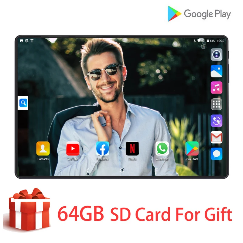 

2020 New 10 inch tablet PC Octa Core 6GB RAM 128GB ROM Android 9.0 Dual SIM Cards 3G 4G LTE WiFi 1280*800 IPS HD Video Tablets