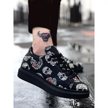 

BA0501 Laced Black Danger Thick Sole Unisex Shoes