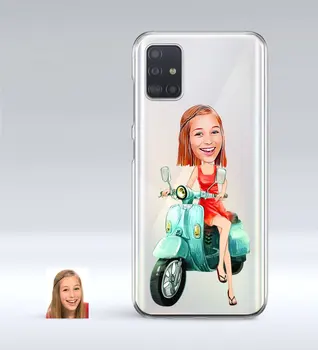 

Personalized Women 'S Caricature Of Samsung Galaxy A51 Thin Transparent Silicone Phone Kapağı-24