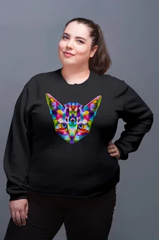 

Angemiel Wear Colorful Cat Black Women Sweatshirts
