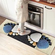 Else синий белый Галька Камни 3d принт нескользящие микрофибры Кухня Счетчик современные декоративные моющиеся области коврик