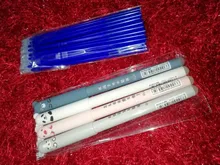 20 piezas bolígrafo borrable recargable 0,35mm azul/negro tinta magia bolígrafo borrable recargable estudiantes de escritura de regalo de pluma artículos de papelería para estudiantes