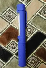 LED Flashlight Torch-Lamp Magnet Work-Inspection COB with The-Bottom And Clip Red/blue