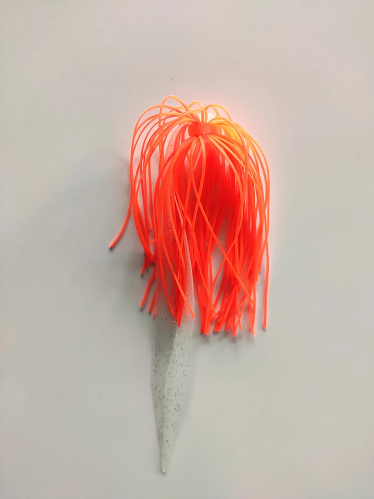 

6 Bundles 40 Strands Silicone Skirts Wire With Luminous Ties Fishing Accessories Buzzbait SpinnerBait Jig Bass Lure Color Orange