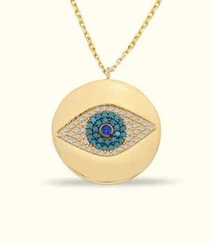 

Gold Evil Eye Necklace 02-330-K0546