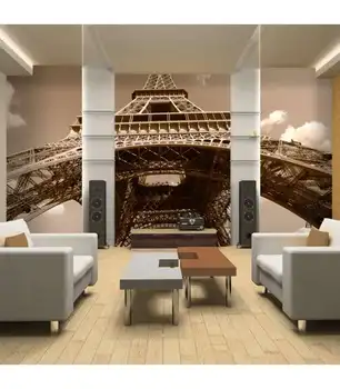 

Mural-Eiffel Tower in sepia