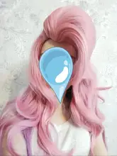 L-Email Wig Lol Seraphine Cosplay Pink Hair-Game Wave Heat-Resistant Straight Loose Synthetic