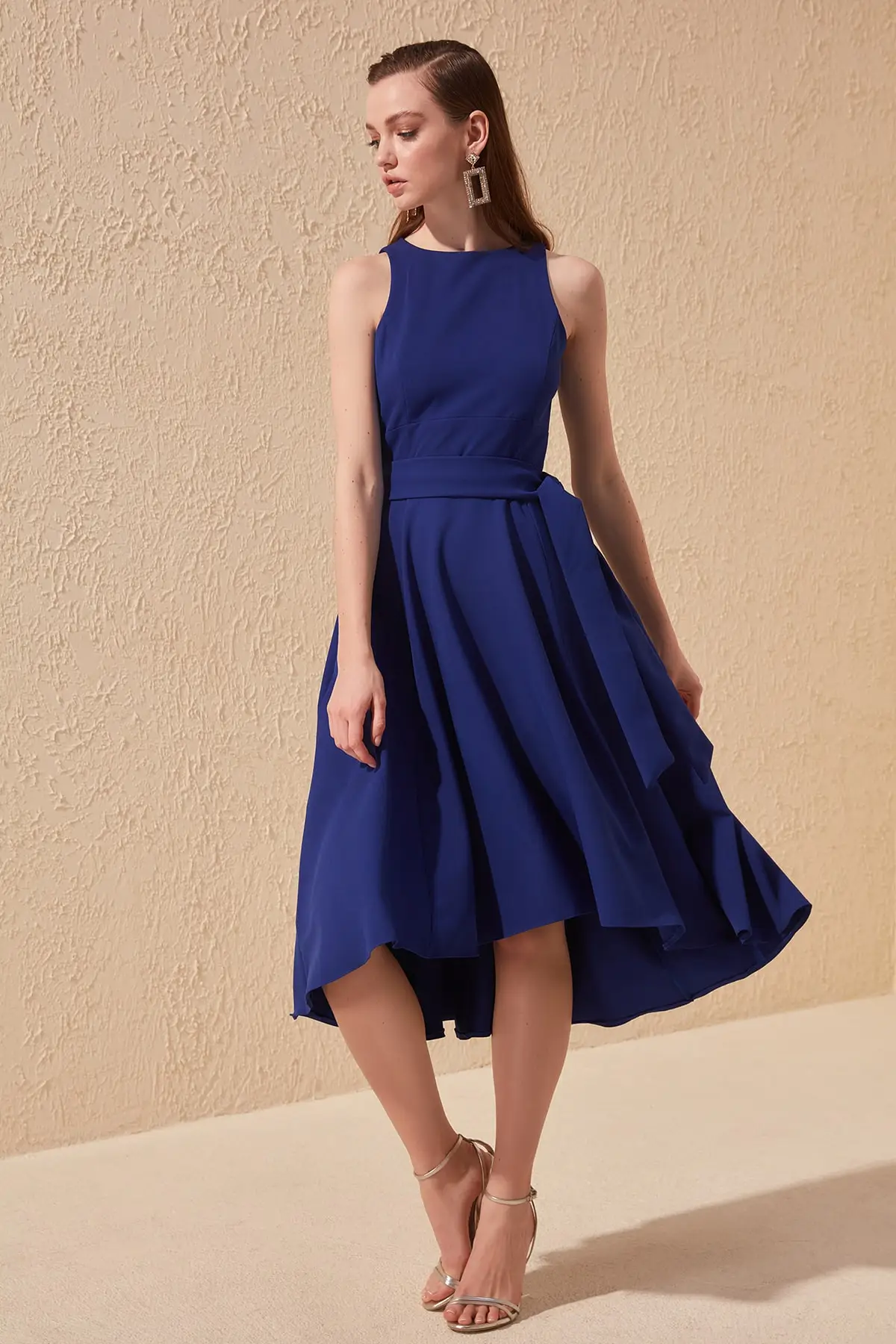 Trendyol Belted Dress TPRSS19FZ0068|Dresses| - AliExpress