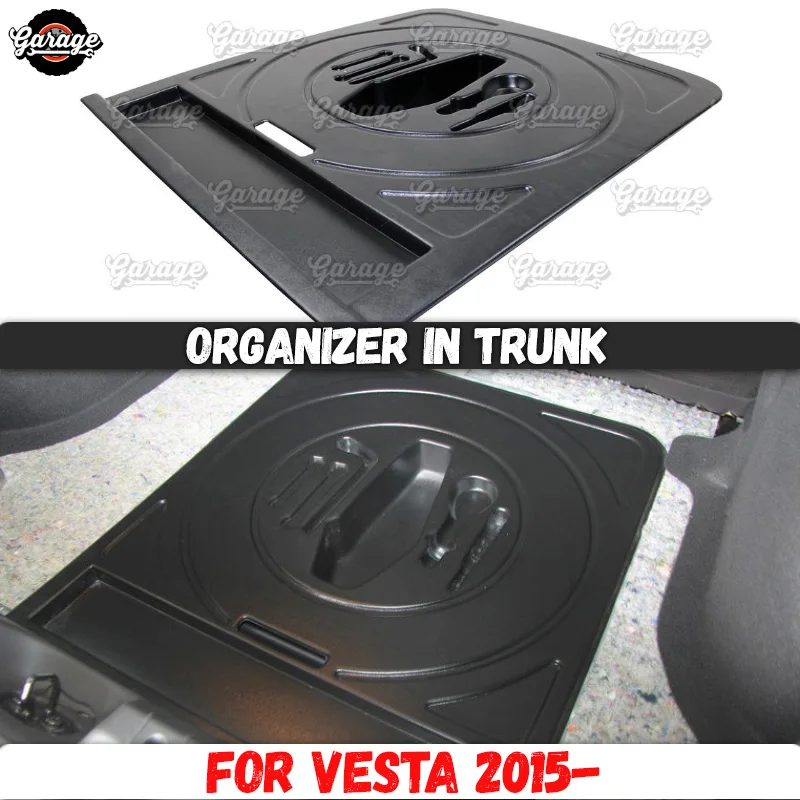 Organizer in trunk for Lada Vesta- ABS plastic trim accessories cover protective function pad in luggage car styling tuning